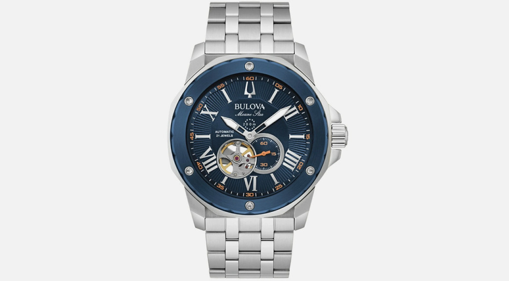 BULOVA Marine Star 98A302 Blue Auto 200M Men's Watch in Box